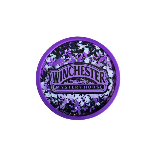 Purple Bats & Ghosts Glitter Coaster/Magnet