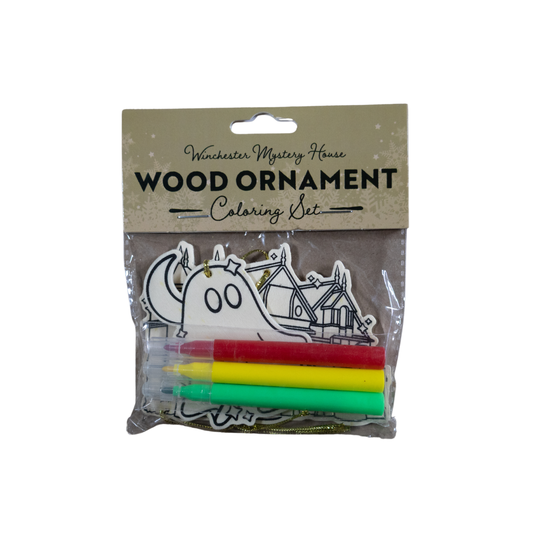 Winchester Mystery House Wood Ornament Coloring Set