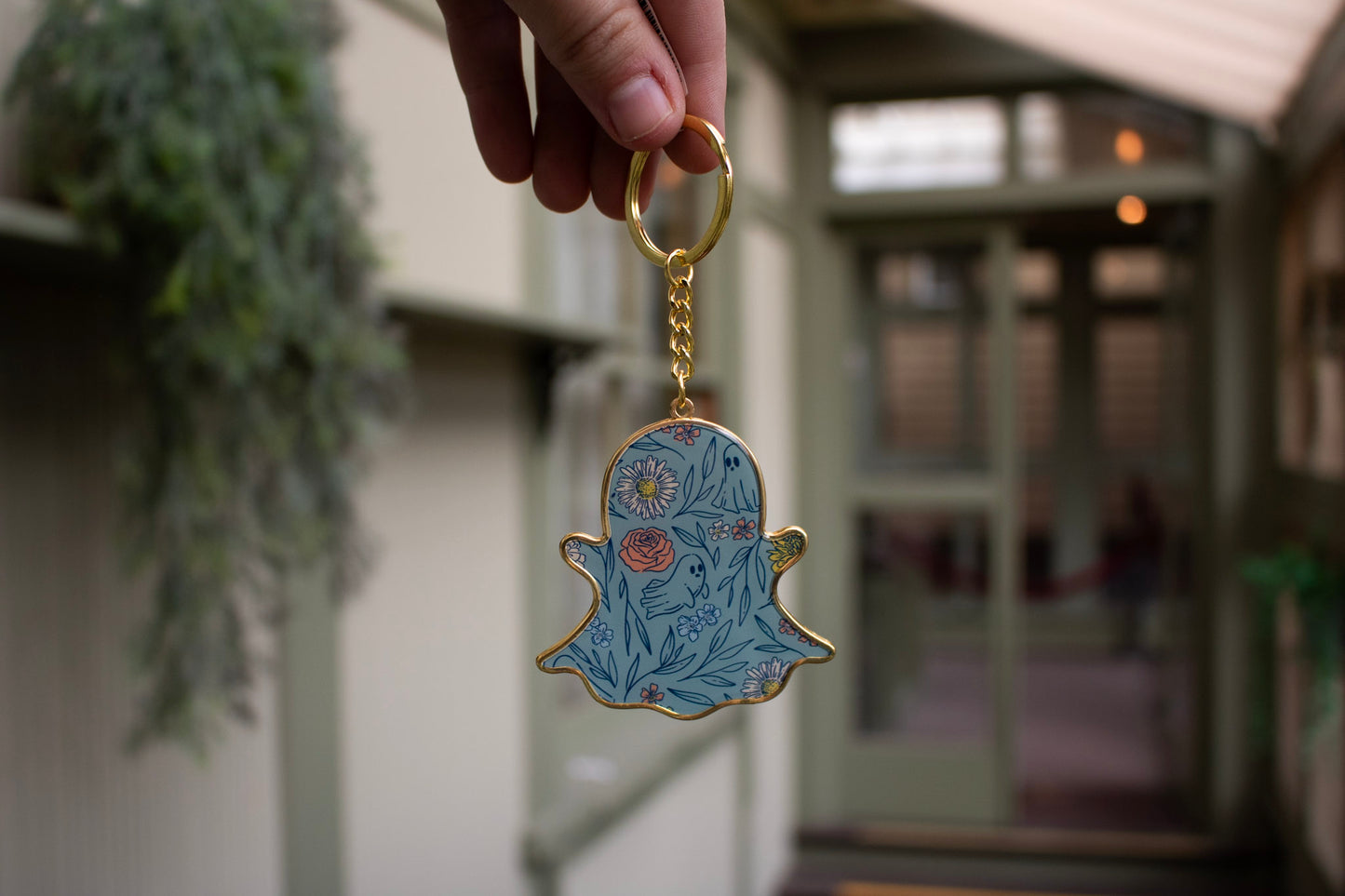 Ghost Floral Keychain