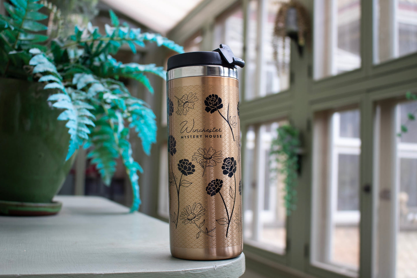 Gold And Floral Tumbler