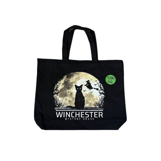 Glow-in-the-Dark Halloween Cat Tote Bag
