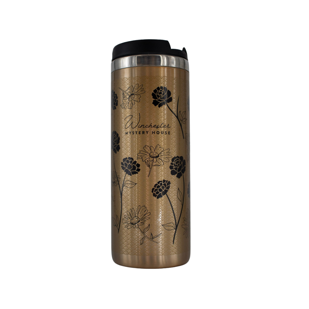 Gold And Floral Tumbler