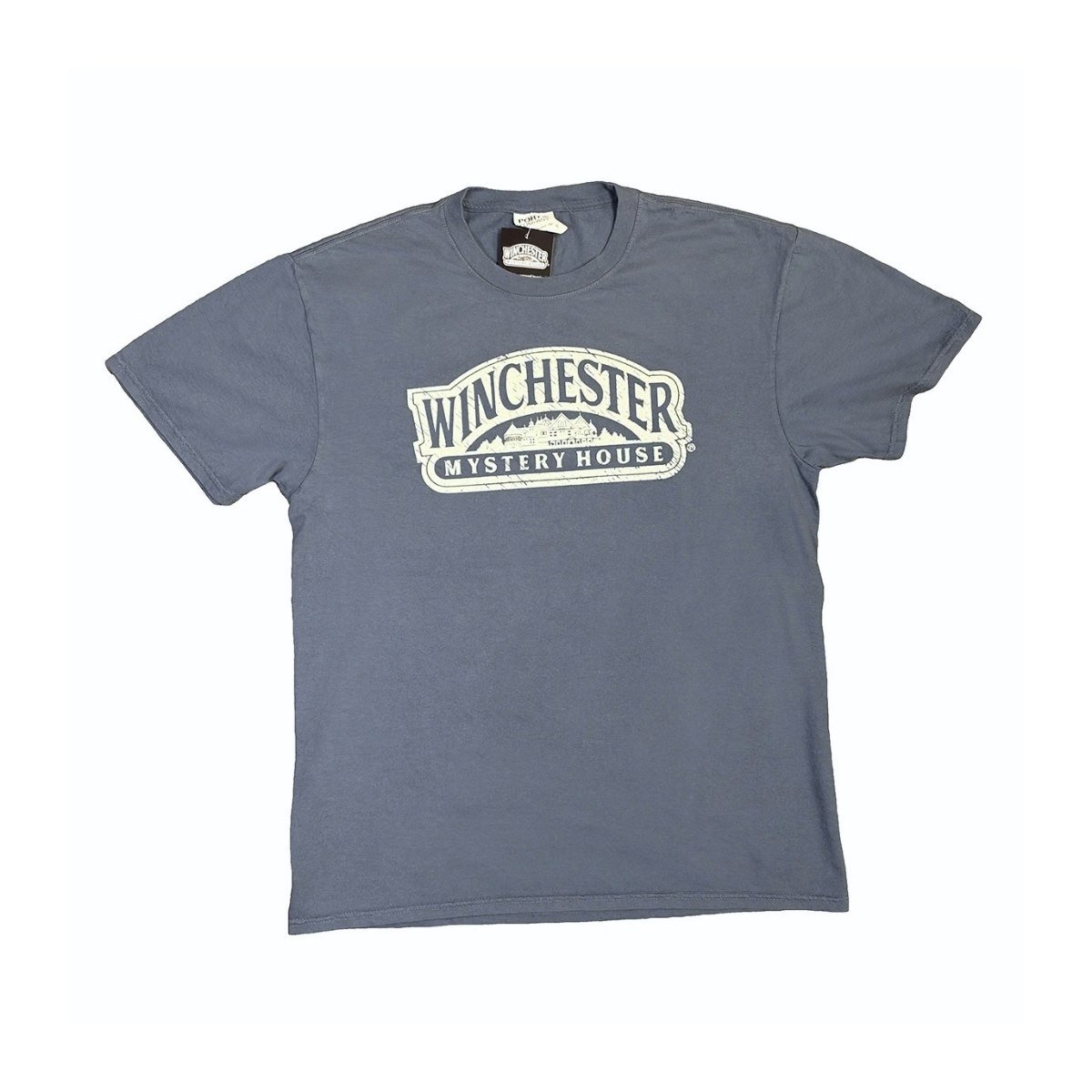 Winchester Mystery House Vintage Logo Tee - Dusty Blue