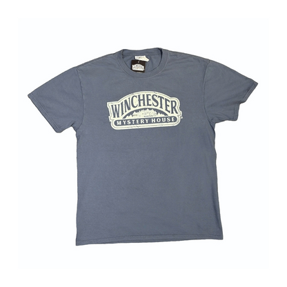 Winchester Mystery House Vintage Logo Tee - Dusty Blue