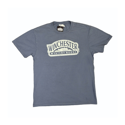 Winchester Mystery House Vintage Logo Tee - Dusty Blue
