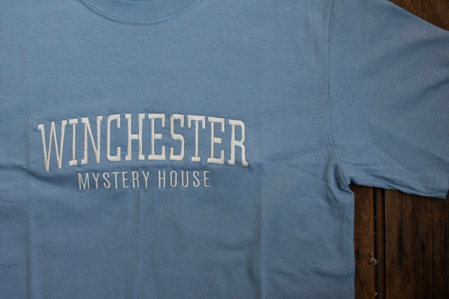 Winchester Mystery House Embroidered Tee - Light Blue