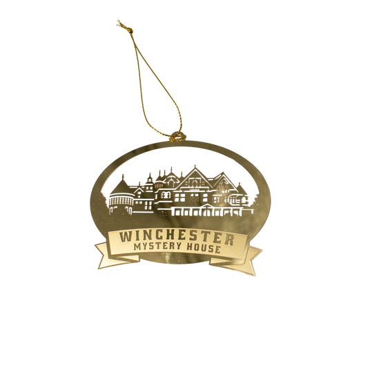 Winchester Mystery House Gold Cutout Ornament