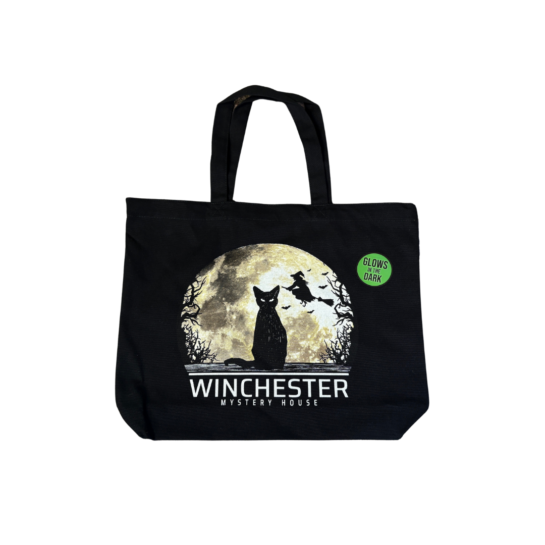 Glow-in-the-Dark Halloween Cat Tote Bag