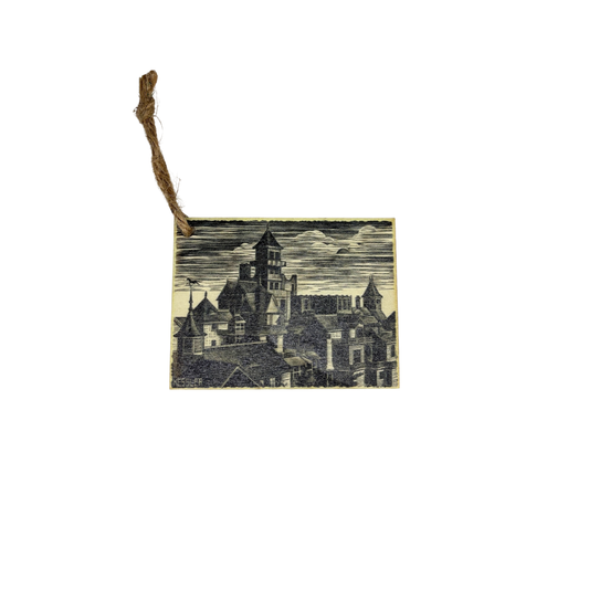 Winchester Mystery House Pre-1906 Postcard Ornament