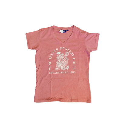Winchester Mystery House Pink Floral V-Neck
